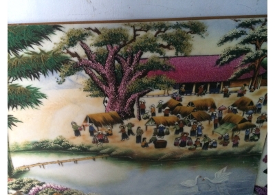 TRANH ĐÁ QUÝ .CHỢ QUÊ 